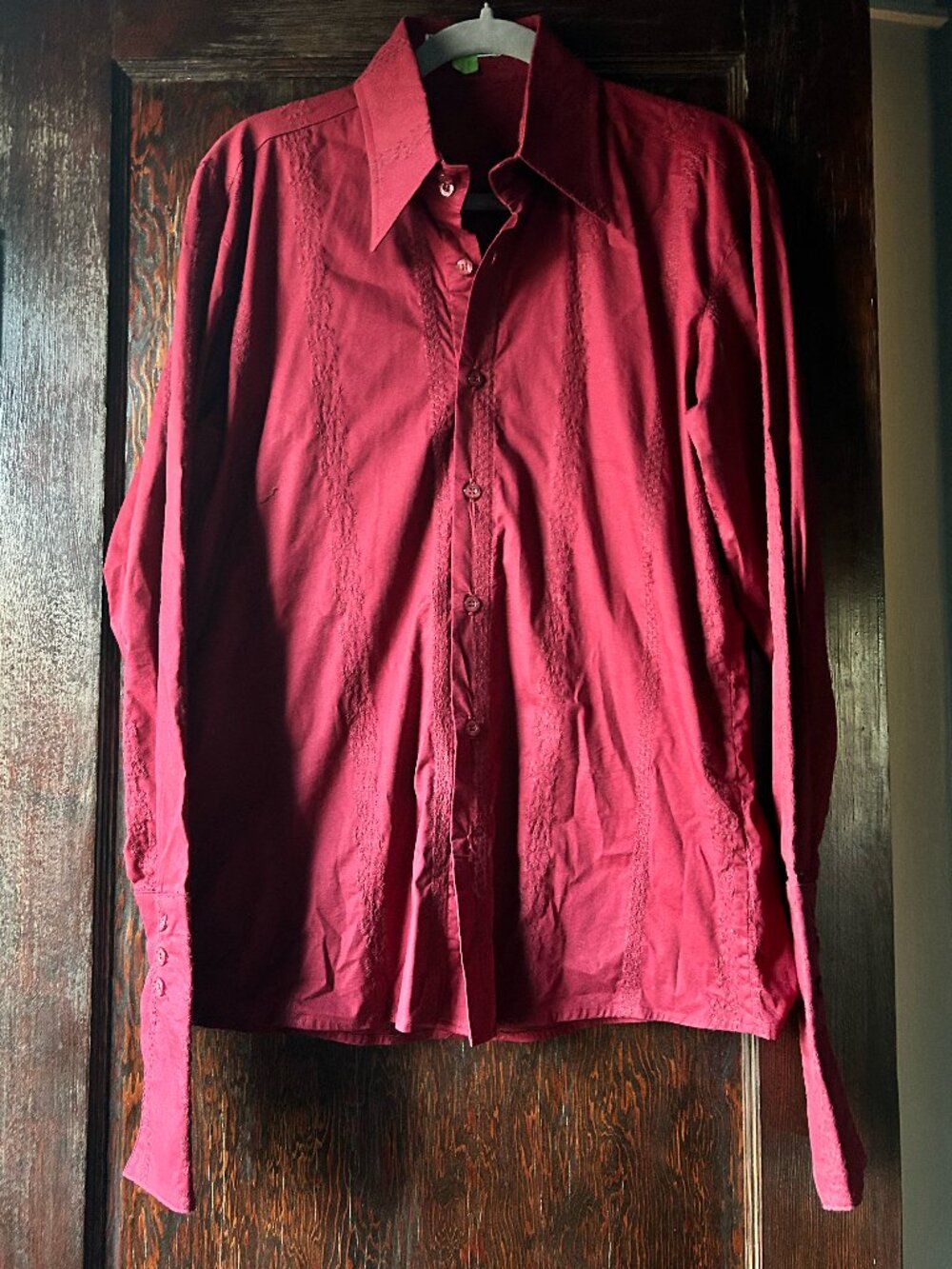 Vintage Couture The Clothing Company Red Embroidered Western Button Down Shirt